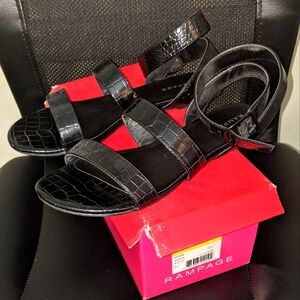 Rampage Black Strappy Sandals SZ 9.5